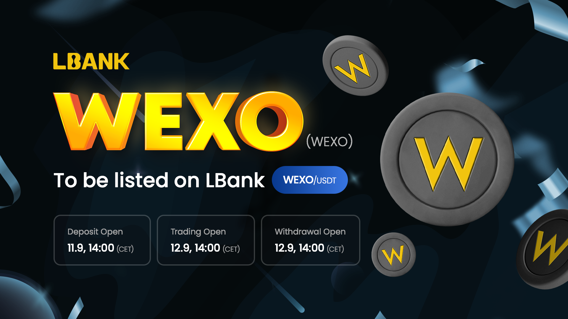 WEXO Token to be listed on LBank!