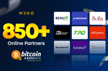 How to Earn Bitcoin Back on Every Purchase? Wexo Launches Cashback for 850+ Online Stores