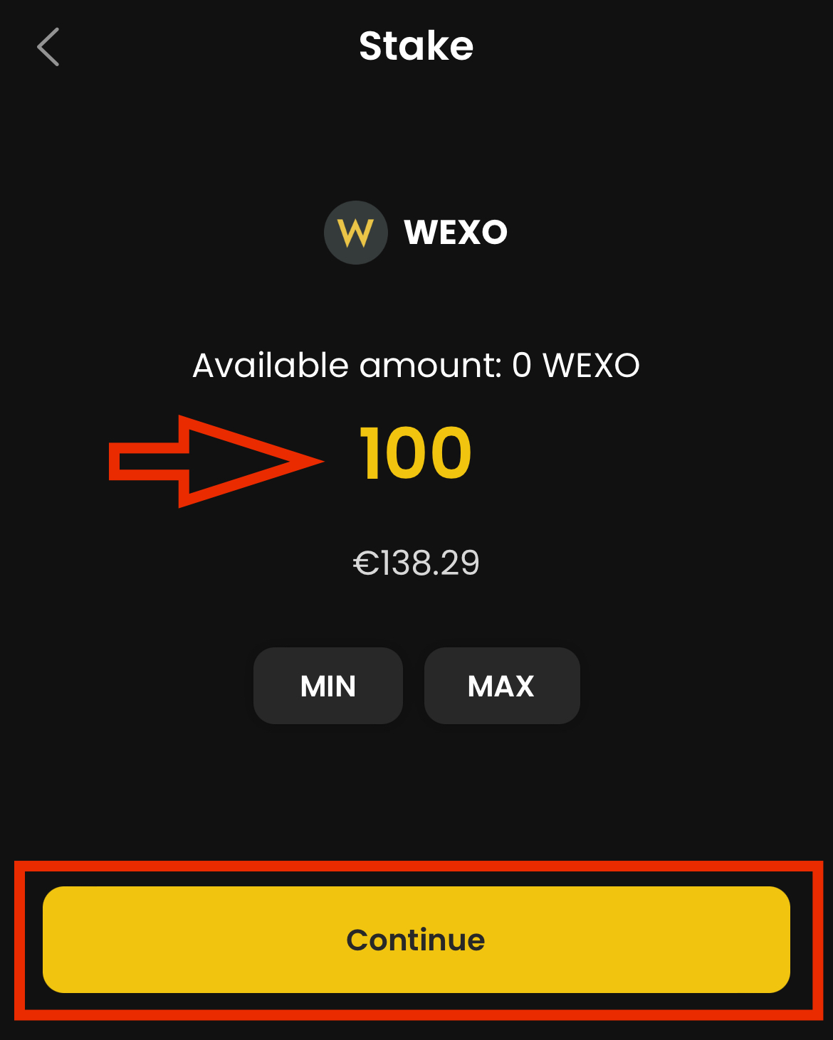 Wexo Amount